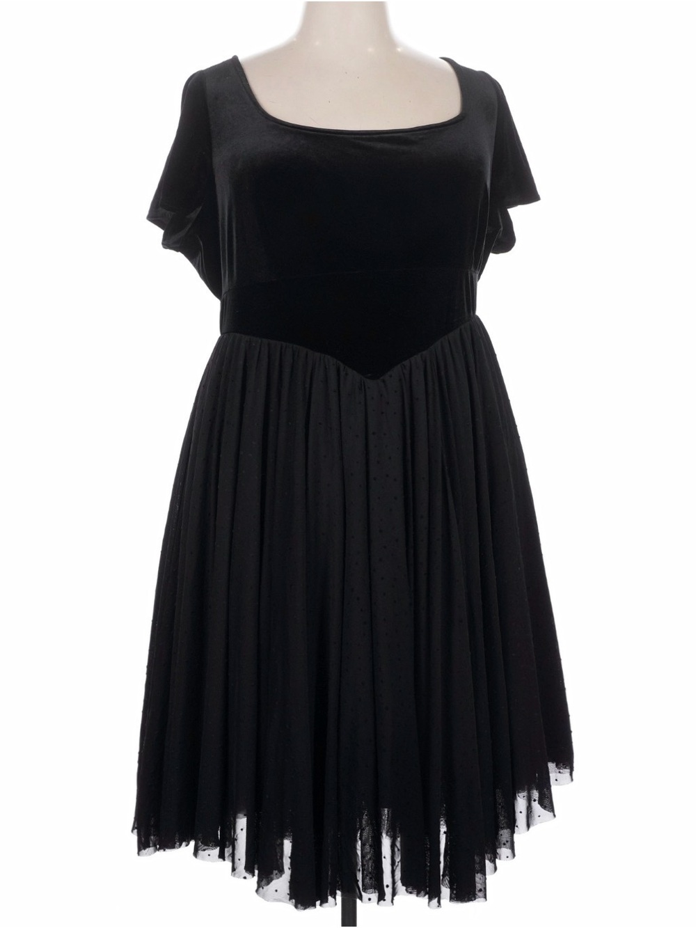 torrid Black Velvet Bodice Fit-and-Flare Dress